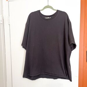 Good American Charcoal Oversized Boyfriend Short Sleeve Tee size 5/2XL